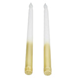 2pcs LED Taper Candles Battery Powered Flameless LED Candle Sticks for Festival Wedding Birthday Party Half Spray Gold