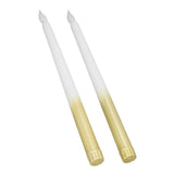 2pcs LED Taper Candles Battery Powered Flameless LED Candle Sticks for Festival Wedding Birthday Party Half Spray Gold