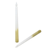 2pcs LED Taper Candles Battery Powered Flameless LED Candle Sticks for Festival Wedding Birthday Party Half Spray Gold - Extra Image