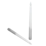 2pcs LED Taper Candles Battery Powered Flameless LED Candle Sticks for Festival Wedding Birthday Party Half Spray Silver