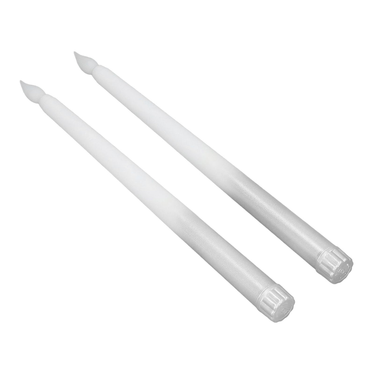 2pcs LED Taper Candles Battery Powered Flameless LED Candle Sticks for Festival Wedding Birthday Party Half Spray Silver