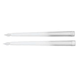 2pcs LED Taper Candles Battery Powered Flameless LED Candle Sticks for Festival Wedding Birthday Party Half Spray Silver - 45-Degree Angle
