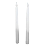2pcs LED Taper Candles Battery Powered Flameless LED Candle Sticks for Festival Wedding Birthday Party Half Spray Silver