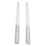 2pcs LED Taper Candles Battery Powered Flameless LED Candle Sticks for Festival Wedding Birthday Party Half Spray Silver