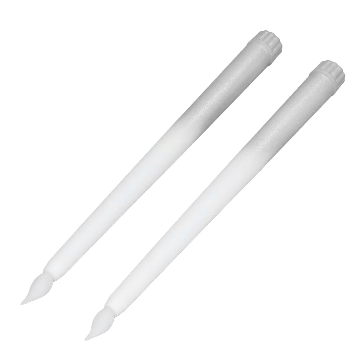 2pcs LED Taper Candles Battery Powered Flameless LED Candle Sticks for Festival Wedding Birthday Party Half Spray Silver