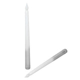 2pcs LED Taper Candles Battery Powered Flameless LED Candle Sticks for Festival Wedding Birthday Party Half Spray Silver