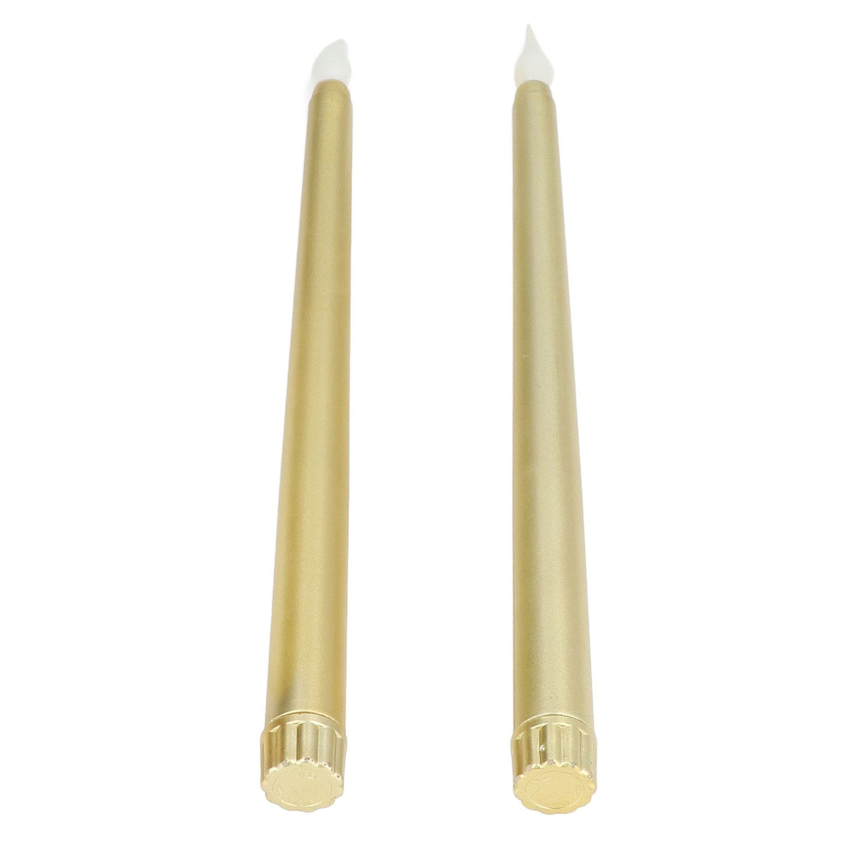 2pcs LED Taper Candles Battery Powered Flameless LED Candle Sticks for Festival Wedding Birthday Party Full Spray Gold