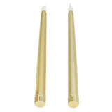 2pcs LED Taper Candles Battery Powered Flameless LED Candle Sticks for Festival Wedding Birthday Party Full Spray Gold