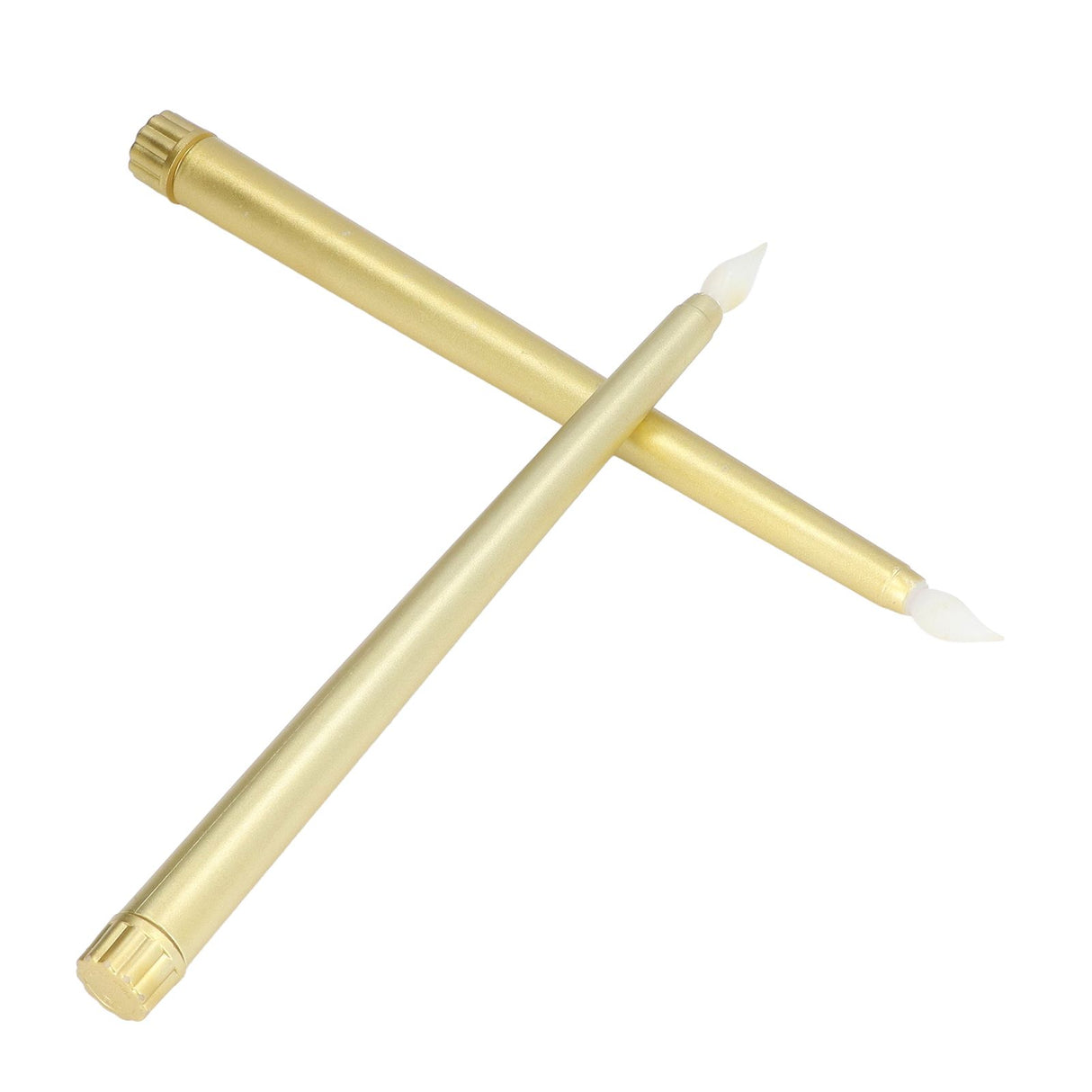 2pcs LED Taper Candles Battery Powered Flameless LED Candle Sticks for Festival Wedding Birthday Party Full Spray Gold