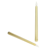2pcs LED Taper Candles Battery Powered Flameless LED Candle Sticks for Festival Wedding Birthday Party Full Spray Gold - Rear View