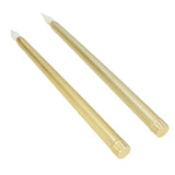 2pcs LED Taper Candles Battery Powered Flameless LED Candle Sticks for Festival Wedding Birthday Party Full Spray Gold - Low Angle
