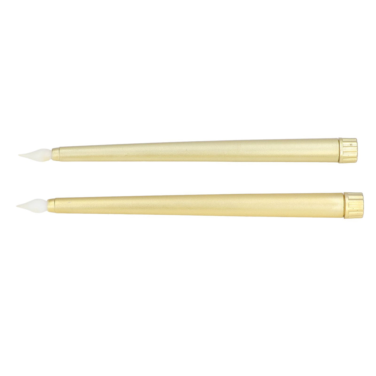 2pcs LED Taper Candles Battery Powered Flameless LED Candle Sticks for Festival Wedding Birthday Party Full Spray Gold