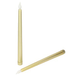 2pcs LED Taper Candles Battery Powered Flameless LED Candle Sticks for Festival Wedding Birthday Party Full Spray Gold