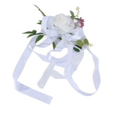 Wedding Chair Flower Nordic Style Simulation Wedding Chair Decoration for Photography Props Birthday Party Decor White - Rear View
