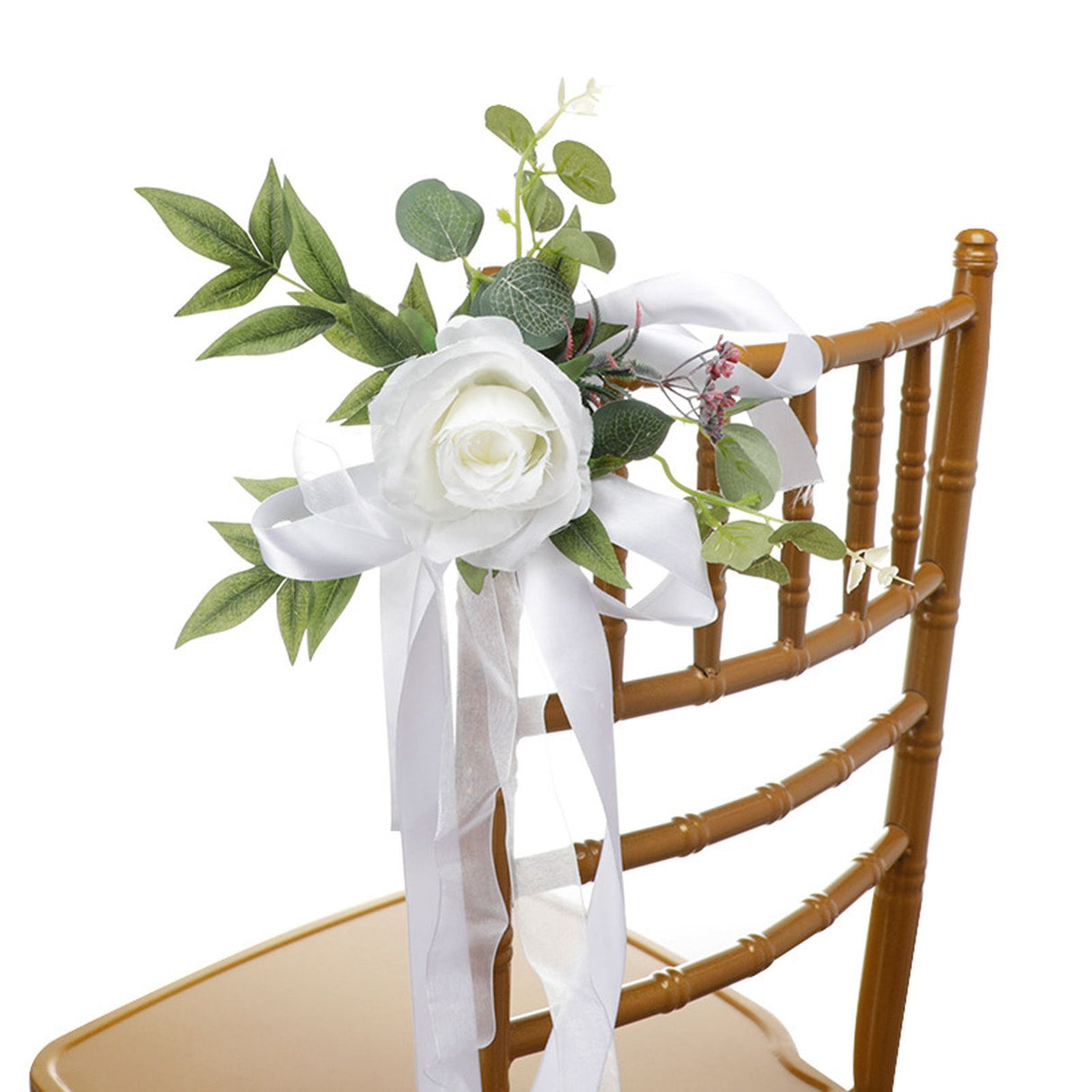 Wedding Chair Flower Nordic Style Simulation Wedding Chair Decoration for Photography Props Birthday Party Decor White