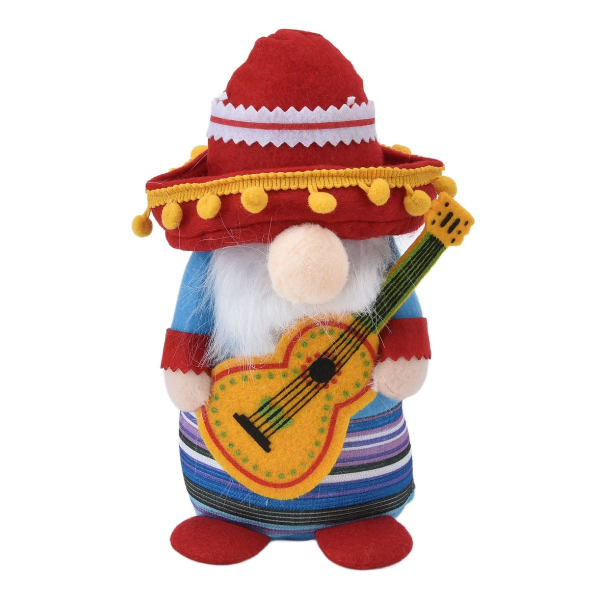 Dwarf Doll Cute Soft Lucky Prevent Fading Festival Gnomes with Musical Instruments for Halloween Props and Party Guitar Boy