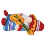 Dwarf Doll Cute Soft Lucky Prevent Fading Festival Gnomes with Musical Instruments for Halloween Props and Party Guitar Boy - Top-Down View