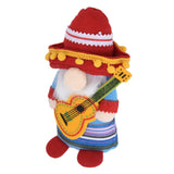 Dwarf Doll Cute Soft Lucky Prevent Fading Festival Gnomes with Musical Instruments for Halloween Props and Party Guitar Boy