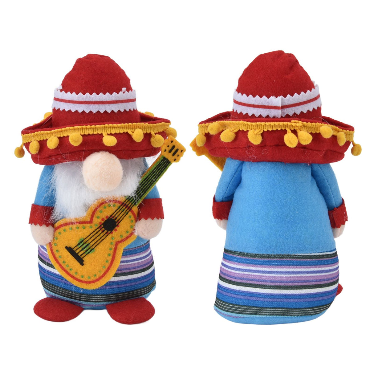 Dwarf Doll Cute Soft Lucky Prevent Fading Festival Gnomes with Musical Instruments for Halloween Props and Party Guitar Boy