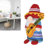 Dwarf Doll Cute Soft Lucky Prevent Fading Festival Gnomes with Musical Instruments for Halloween Props and Party Guitar Boy - Extra Image