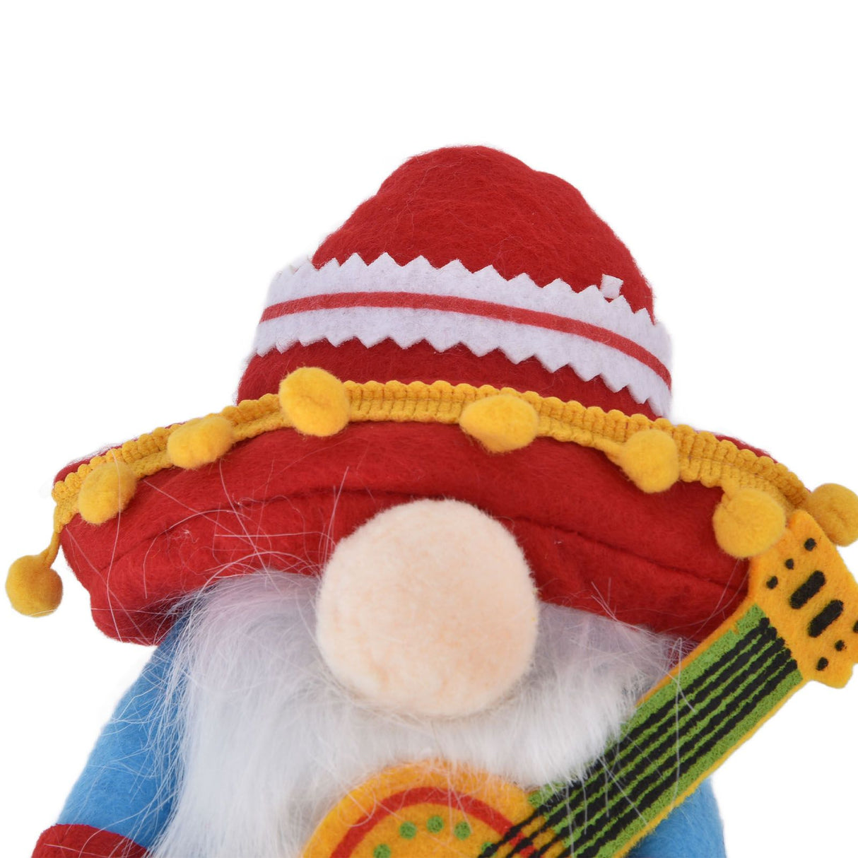 Dwarf Doll Cute Soft Lucky Prevent Fading Festival Gnomes with Musical Instruments for Halloween Props and Party Guitar Boy