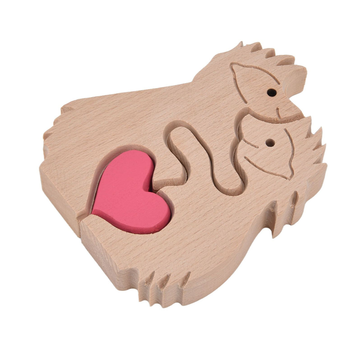 Wooden Animal Ornament Cute Shape Animal Family Handcrafted Mini Wooden Rabbits Statue for Home Decoration Gifts B13