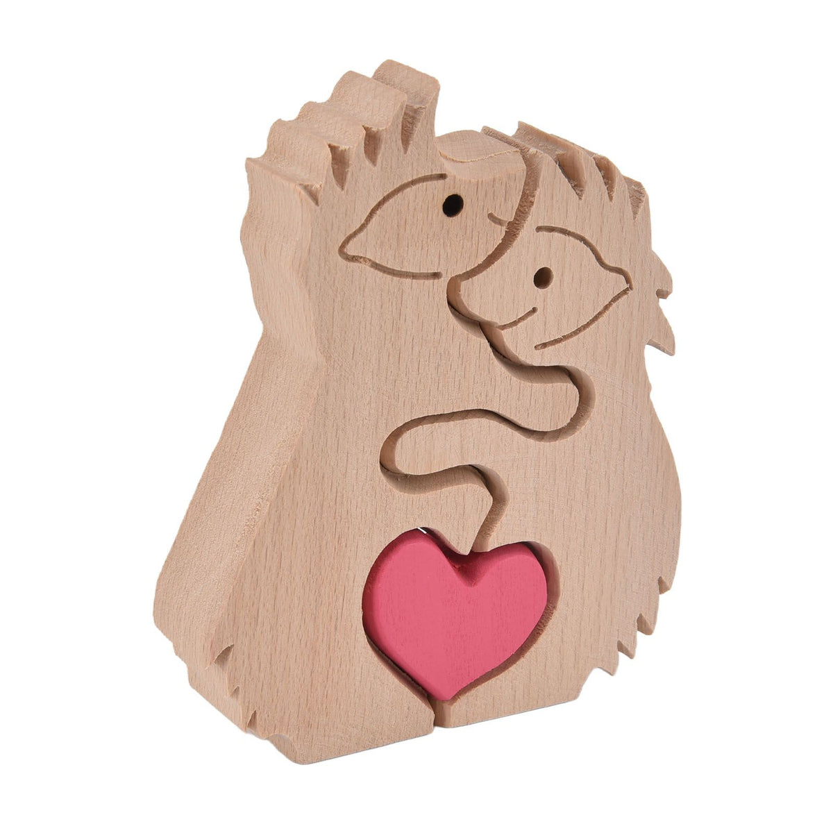 Wooden Animal Ornament Cute Shape Animal Family Handcrafted Mini Wooden Rabbits Statue for Home Decoration Gifts B13