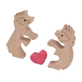 Wooden Animal Ornament Cute Shape Animal Family Handcrafted Mini Wooden Rabbits Statue for Home Decoration Gifts B13 - Close-Up Angle