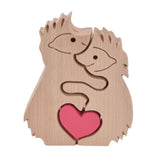 Wooden Animal Ornament Cute Shape Animal Family Handcrafted Mini Wooden Rabbits Statue for Home Decoration Gifts B13 - Extra Image