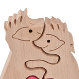 Wooden Animal Ornament Cute Shape Animal Family Handcrafted Mini Wooden Rabbits Statue for Home Decoration Gifts B13 - Extra Image
