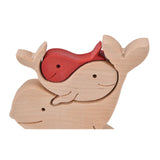 Wooden Animal Ornament Cute Shape Animal Family Handcrafted Mini Wooden Rabbits Statue for Home Decoration Gifts B11 R