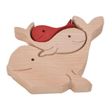 Wooden Animal Ornament Cute Shape Animal Family Handcrafted Mini Wooden Rabbits Statue for Home Decoration Gifts B11 R