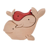 Wooden Animal Ornament Cute Shape Animal Family Handcrafted Mini Wooden Rabbits Statue for Home Decoration Gifts B11 R - Extra Image