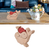 Wooden Animal Ornament Cute Shape Animal Family Handcrafted Mini Wooden Rabbits Statue for Home Decoration Gifts B11 R
