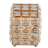 European Style Crystal Storage Box Crystal Jewelry Trinket Box Square Earrings Rings Organizer for Gift Giving Home Decoration Gold
