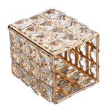 European Style Crystal Storage Box Crystal Jewelry Trinket Box Square Earrings Rings Organizer for Gift Giving Home Decoration Gold - Top-Down View