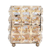 European Style Crystal Storage Box Crystal Jewelry Trinket Box Square Earrings Rings Organizer for Gift Giving Home Decoration Gold - 45-Degree Angle