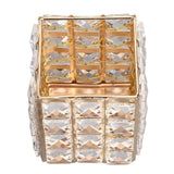 European Style Crystal Storage Box Crystal Jewelry Trinket Box Square Earrings Rings Organizer for Gift Giving Home Decoration Gold - Rear View