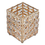 European Style Crystal Storage Box Crystal Jewelry Trinket Box Square Earrings Rings Organizer for Gift Giving Home Decoration Gold - Close-Up Angle