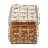 European Style Crystal Storage Box Crystal Jewelry Trinket Box Square Earrings Rings Organizer for Gift Giving Home Decoration Gold - Low Angle