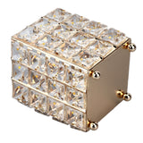 European Style Crystal Storage Box Crystal Jewelry Trinket Box Square Earrings Rings Organizer for Gift Giving Home Decoration Gold