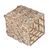 European Style Crystal Storage Box Crystal Jewelry Trinket Box Square Earrings Rings Organizer for Gift Giving Home Decoration Gold - Extra Image