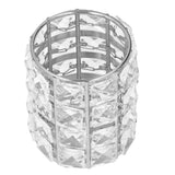 Makeup Brush Holder Crystal Metal Durable Elegant Style Wide Application Pen Holder for Brush Pencil Jewelry Silver - Side View
