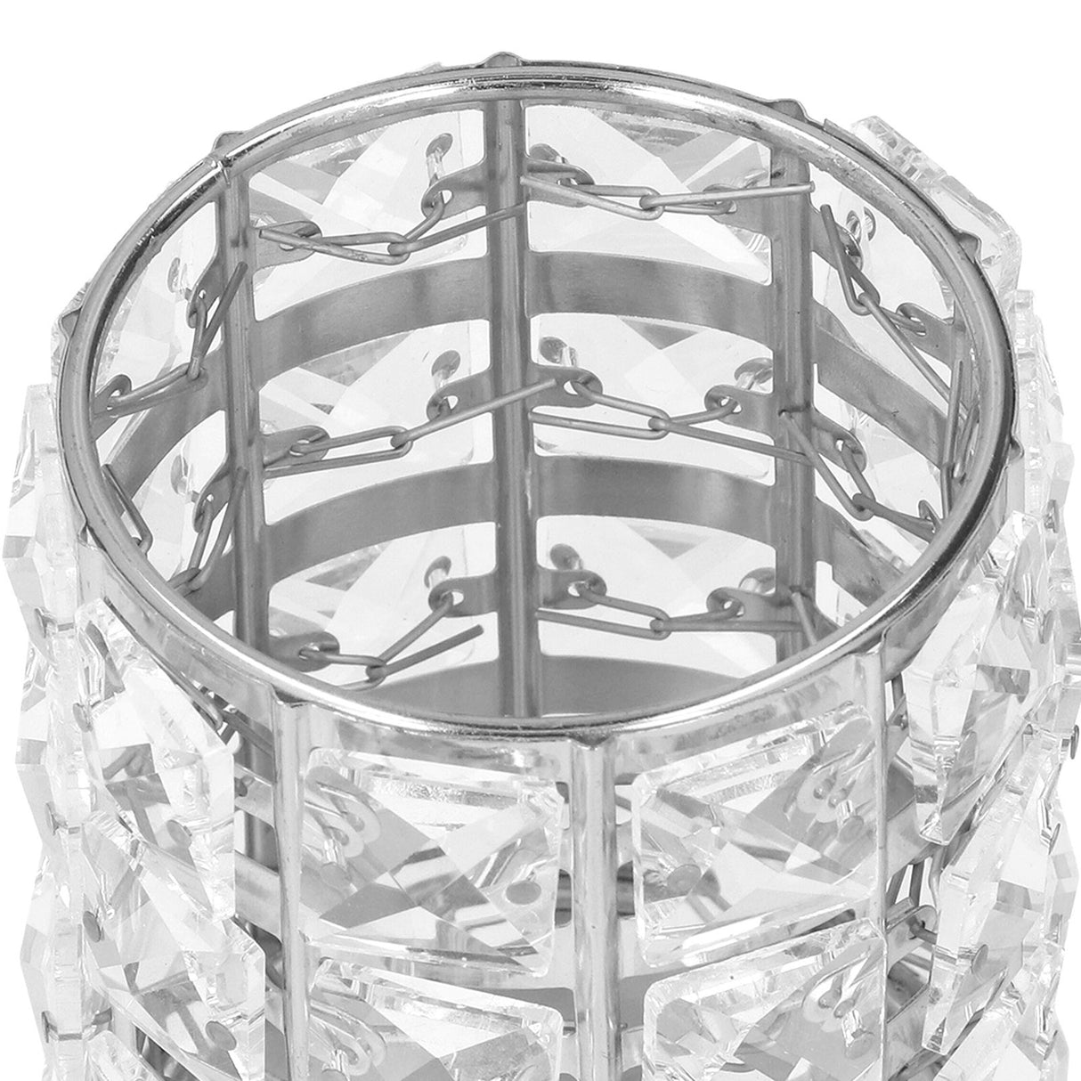 Makeup Brush Holder Crystal Metal Durable Elegant Style Wide Application Pen Holder for Brush Pencil Jewelry Silver
