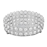 Crystal Cosmetic Makeup Tray 8in Round Display Tray Mirrored Metal Welded Structure for Food Perfume Jewelry Wine Silver