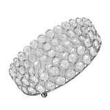 Crystal Cosmetic Makeup Tray 8in Round Display Tray Mirrored Metal Welded Structure for Food Perfume Jewelry Wine Silver