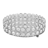 Crystal Cosmetic Makeup Tray 8in Round Display Tray Mirrored Metal Welded Structure for Food Perfume Jewelry Wine Silver - Rear View