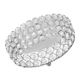 Crystal Cosmetic Makeup Tray 8in Round Display Tray Mirrored Metal Welded Structure for Food Perfume Jewelry Wine Silver