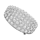 Crystal Cosmetic Makeup Tray 8in Round Display Tray Mirrored Metal Welded Structure for Food Perfume Jewelry Wine Silver - Extra Image