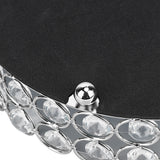 Crystal Cosmetic Makeup Tray 8in Round Display Tray Mirrored Metal Welded Structure for Food Perfume Jewelry Wine Silver